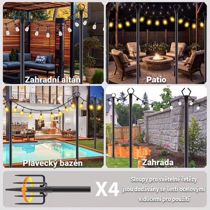 ✨50% RABATT⏰ Utomhus ljusslingestolpe, skapar mysig atmosfär i trädgården och på patioen – stabil och enkel att montera