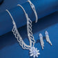 Elegant smyckeset med lotusmotiv och strass