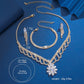 Elegant smyckeset med lotusmotiv och strass