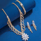 Elegant smyckeset med lotusmotiv och strass