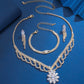 Elegant smyckeset med lotusmotiv och strass