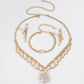 Elegant smyckeset med lotusmotiv och strass