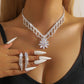 Elegant smyckeset med lotusmotiv och strass