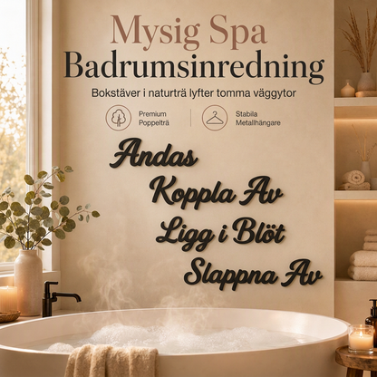 🛁 TIDSBEGRÄNSAD 50% RABATT! 🖼️ 28 143 Sålda – 4-delad lantlig badrumsdekoration för vägg – 3D-utskurna väggskyltar i poppelträ 🏡
