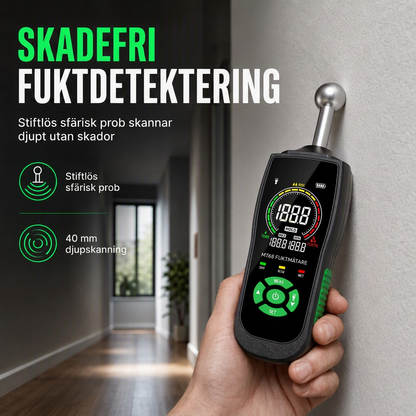MT68 stiftfri sfärisk sensor-fuktmätare för läckagetestning av vägg, puts, spackel, murverk och kakel
