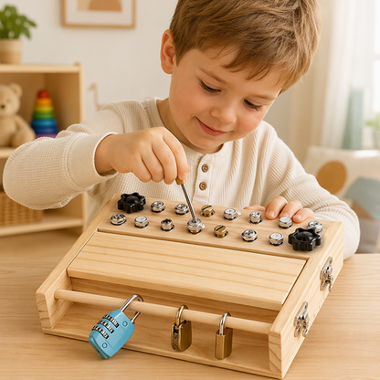 🔥🎁Nyhet 50 % RABATT🔥Montessori-leksak i trä med skruvmejselbräda för småbarn
