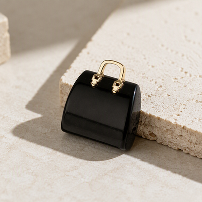 🔮 50% RABATT⏰Miniatyr Elegant Stenpåse Ornament 👜✨