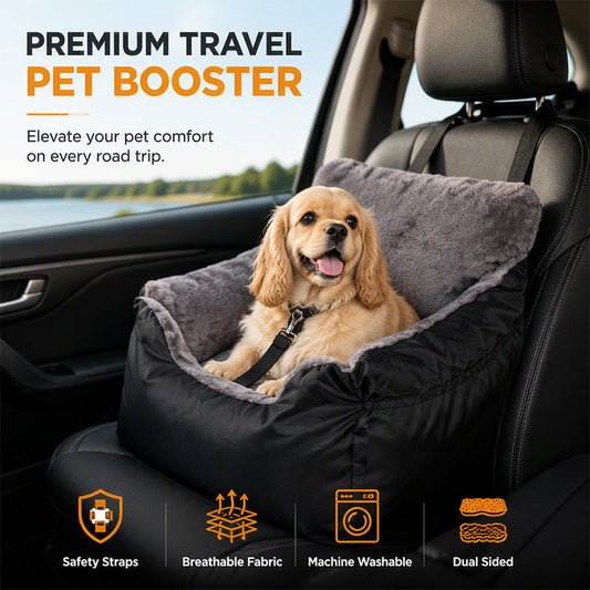 🚙50% RABATT🐶 Halvsluten bilstol för husdjur – Säker bilsits för hund 🛡️