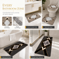 🛁 BEGRÄNSAD TID 50% RABATT! 🧴 4-delat Badrumsmattset i Konstkäshmyr med Rektangulär Matta, U-formad Toalettmatta, Toalock och Lång Löpare 🧽