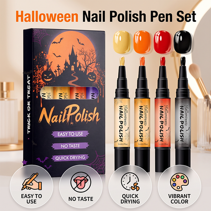 🎃 BEGRÄNSAT ERBJUDANDE 50% RABATT! ✨ Snabbtorkande Nagellackspennor för Halloween – Vattenbaserade, Luktfria & Exakt Nagelkonst 💅