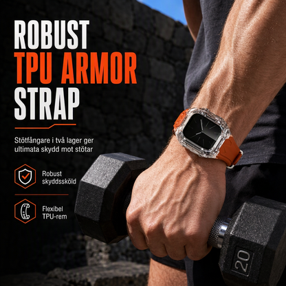 Integrerad smartklocka-armband med skyddande fodral, färgblockerad genomskinlig sportrem för 40 mm 41 mm 42 mm 44 mm 45 mm 46 mm 49 mm