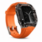Integrerad smartklocka-armband med skyddande fodral, färgblockerad genomskinlig sportrem för 40 mm 41 mm 42 mm 44 mm 45 mm 46 mm 49 mm
