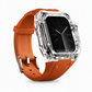 Integrerad smartklocka-armband med skyddande fodral, färgblockerad genomskinlig sportrem för 40 mm 41 mm 42 mm 44 mm 45 mm 46 mm 49 mm