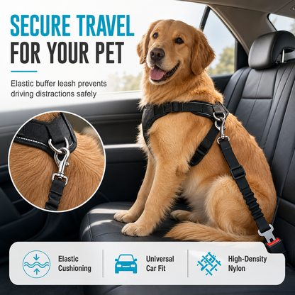 🐕 50 % RABATT NU! 🚗 Justerbart bilbälte för hund med elastisk stötdämpning – säkrare resor i kraftig nylon 🔒