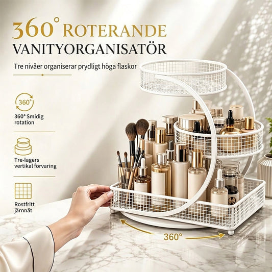 📢📢50% RABATT NU!! ⏰Kosmetikförvaringshylla för sminkbord och badrum – skrivboundsställ för hudvårdsprodukter och smink