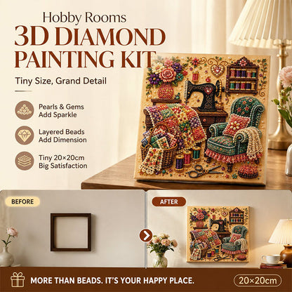 ⏳🔥Begränsad tid — 50 % RABATT!🎁💎3D-diamond painting-set med mysiga hobbyrum — koppla av & skapa🧘