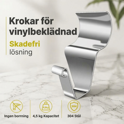 🧱 50 % RABATT NU! 🏠 Tåliga 304 rostfria krokfästen för vinylbeklädnad – installation utan hål för utomhusdekorationer 🔩
