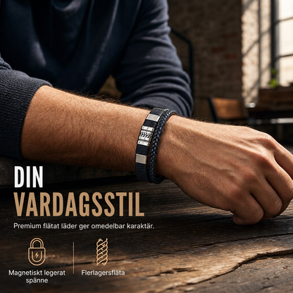 ⌚ 50 % RABATT! ✨ Retroarmband för män i läder – fyrkantigt vete mönster, premium PU-läder och flätade snören, enkel magnetisk lås i legering – robust men elegant vardagsstil för moderna män 🖤