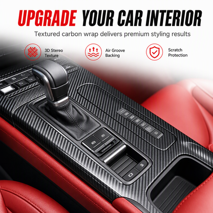 📢 50% RABATT NU! ⏰ 3D/6D Kolfiberfolie för bilinredning – självhäftande, formbar med värme & modern sportig look – perfekt för instrumentpaneler, mittkonsoler och dörrlister 🚗✨