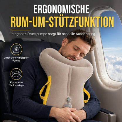 💤 50 % rabatt! Ergonomisk uppblåsbar resekudde – Kom fram utvilad, utan nacksmärta! ☁️ Inbyggd pump, 360° nackstöd, kompakt hopfällbar