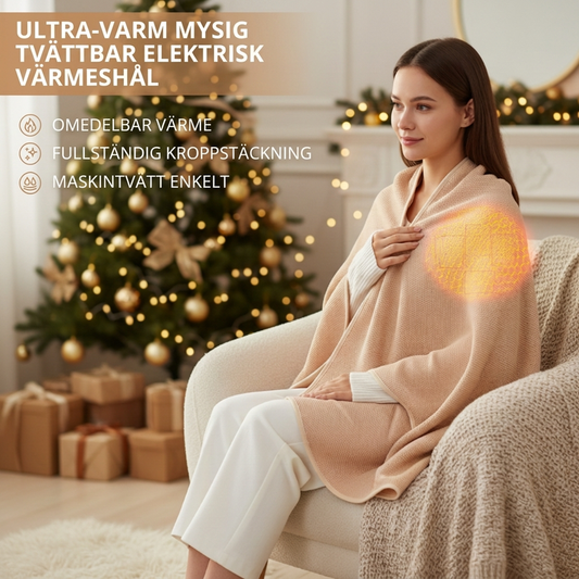 🎉Julrea - 50 % RABATT🔥Portabel uppvärmd huvemössa filt sjal