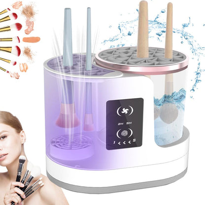 💄50% RABATT! 🌀 3 i 1 Elektrisk Sminkborstrenare, snabb rengöring för sminkborstar 🧽