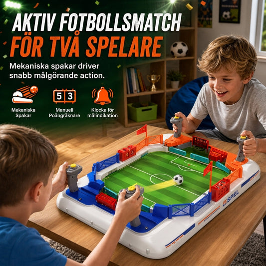 Interaktivt fotbollsspel för två på bordet - roligt brädspel för barn