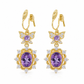 ⏳🔥 50 % RABATT! 💜 Ljuslila Zirconia Fjärilsmyckesuppsättning – Justerbar Ring & Örhängen ✨
