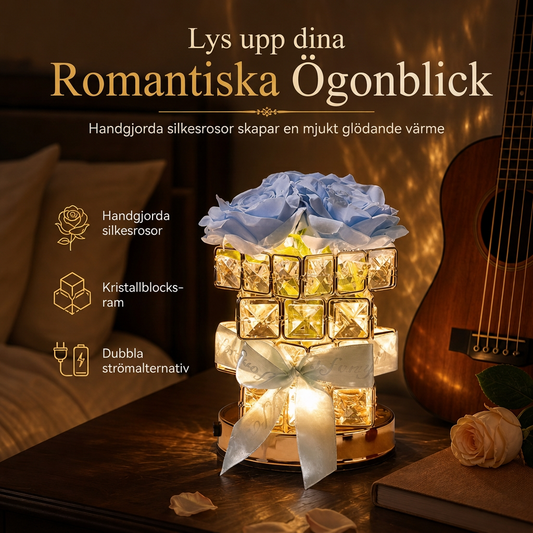 Rose Rubiks Cube nattlampa för sängbord, USB-driven stämningsfull bordslampa för sovrumsdekoration och födelsedagspresent