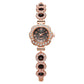 ⏳Tidsbegränsat 50% rabatt⏰ Elegant damklocka med strass och blommönstrad boett 🌸💎⌚