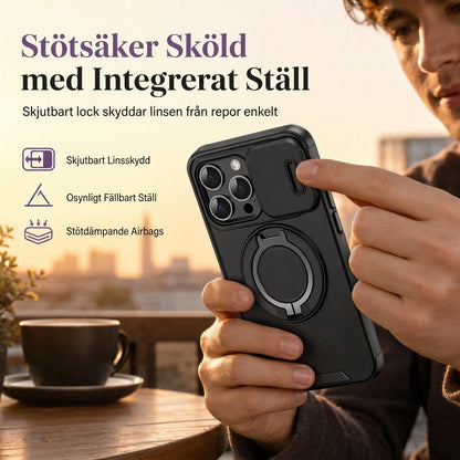 📱 50% RABATT! 🛡️ Stötsäkert mobilskal med skjutbart skydd och praktiskt stativ ✨