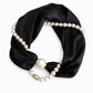 ✨50% RABATT NU! ✨Elegant sidensjal med pärlhalsband – 2-i-1 sjalhalsband med magnetlås