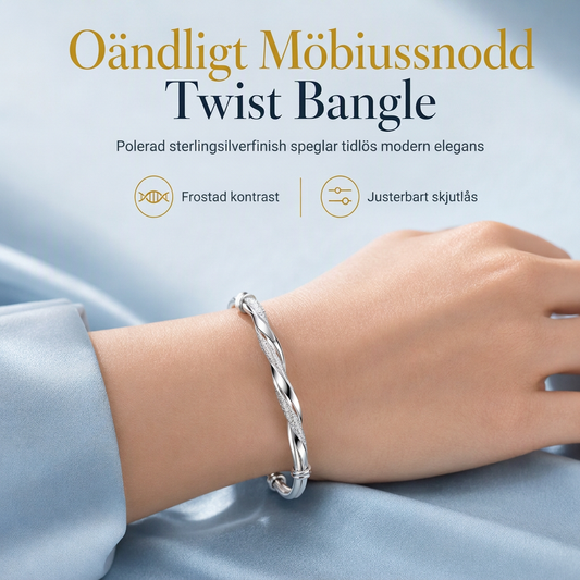 🌀 Oändlig Mobius-draperad armring: Jämnt glidande justerbar låsning, dubbel texturbeläggning, elektropäterat smycke som inte bleknar