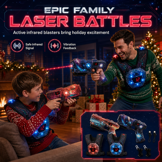 Laser Tag Leksaksset för Barn med Sensor och Projektion – Intergalaktiska Rymdstrider