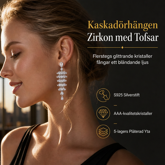 📢📢 50% RABATT!! ⏰S925 sterling silver fjäderörhängen med mikro-zirkoner, elegant set för damer ✨