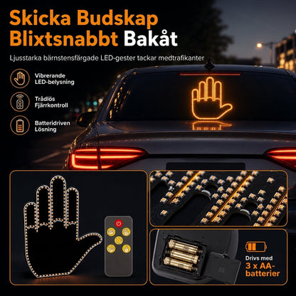 ✋ Tidsbegränsad 50% rabatt! 💡 Interaktiv LED gestljus med fjärrkontroll, roligt varningsljus för bilbakrutan 🚗