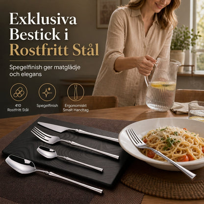🍴 Bestickset i rostfritt stål – 24 delar