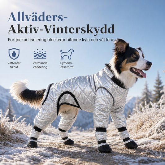 📢📢 55% RABATT🐾 Vattentätt vinterjumpack för hundar med full täckning, fleecefoder, tjockt och varmt fyrbent rock