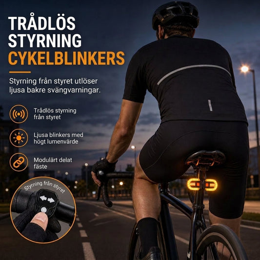 🚲 USB-uppladdningsbar cykelbaklykta med trådlös fjärrkontroll och blinkers – avtagbar, för MTB och nattkörning