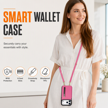 📱 Tidsbegränsad 50% rabatt!🎒 Dubbelvikt mobilfodral med kortfack, bärbar som crossbody ✨
