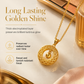 Elegant drömfångarhalsband i guld med snurrande lyckopärla ✨