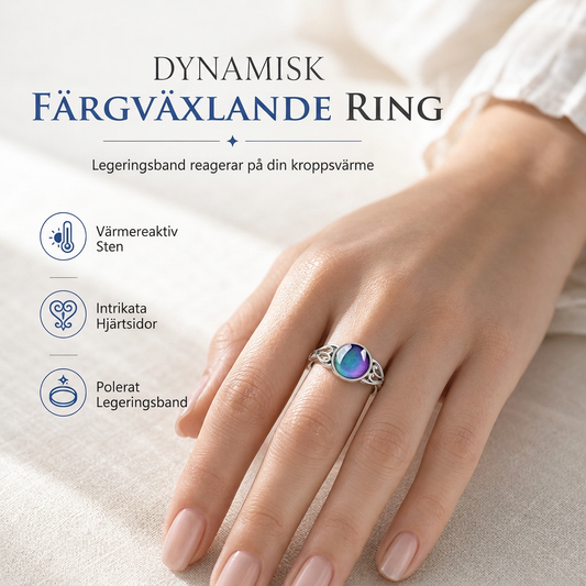 💍Moderning söt stil temperaturfärgande sten humörring✨