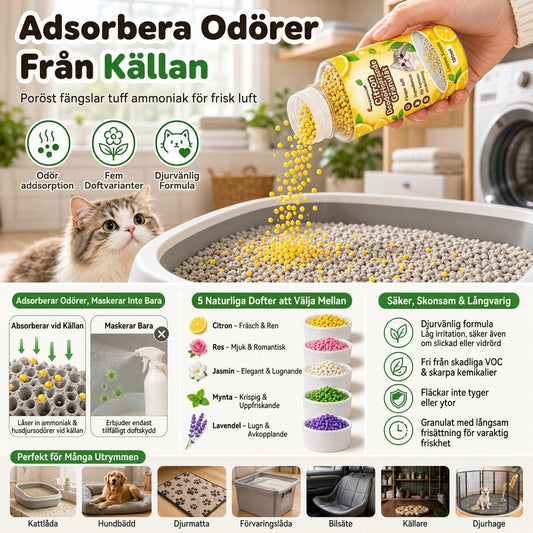 🐾 TIDSBEGRÄNSAT 50% RABATT! ✨ Kattsand-luktneutraliserande granulat – växtbaserat, flera dofter, enkelt att strö på 🌿