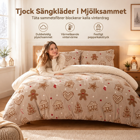 🍁 50% RABATT 🛏️ Tjockt varmt 3-delat bäddset, mönstertryckt för höst och vinter🌰