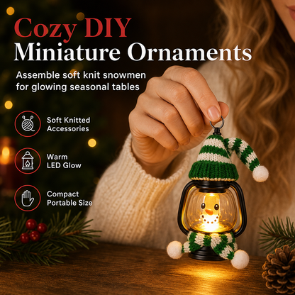🏆 Julspecial 🎄 Mini-snögubbslykta för julen – bärbar nattlampa med mössa och halsduk