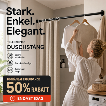 🏠 50 % RABATT NU! 🔧 Montera på sekunder utan att borra – justerbar spännstång för smartare förvaring hemma 🚪
