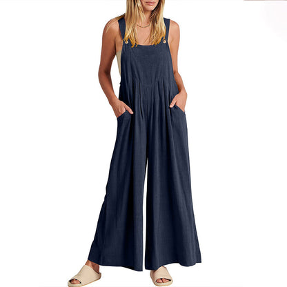 Plus storlek breda ben overall jumpsuit (Buy 2 Free Shipping)